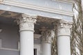 dilapidated columns of the theatre, the building requiring cosmetic repairs Royalty Free Stock Photo