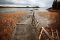 Dilapidated dock on Reed Lake in Northern Manitoba Royalty Free Stock Photo