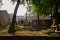 Dilapidated dwelling buildings of 1970s` fertilizer plant