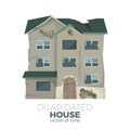 Dilapidated house as victim of time promotional poster Royalty Free Stock Photo