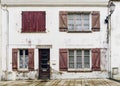 Dilapidated house facade