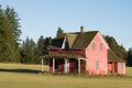 Dilapidated House in a Farmer's Field near Collapse Royalty Free Stock Photo