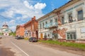 Dilapidated old buildings, small city Royalty Free Stock Photo