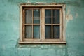 Dilapidated Old window frame. Generate Ai Royalty Free Stock Photo