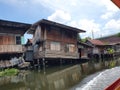 Dilapidated River House bangkok thailand Royalty Free Stock Photo