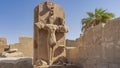 A dilapidated sculpture of Pharaoh Thutmose in the Karnak Temple of Luxor.