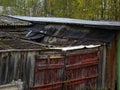 Dilapidated sheds in spring Royalty Free Stock Photo