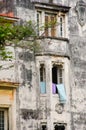 Dilapidated spanish style building central Havana Royalty Free Stock Photo