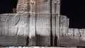 The dilapidated wall of the ancient Egyptian temple of Kom Ombo Royalty Free Stock Photo