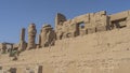 The dilapidated wall of the ancient Karnak temple in Luxor.