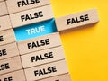The dilemma between true and false. To discover the truth concept Royalty Free Stock Photo