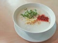 Dilicious Thai Congee for Breaskfast. Royalty Free Stock Photo