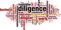 Diligence word cloud Royalty Free Stock Photo