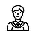 diligent family man line icon vector illustration