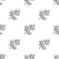 Dill icon in black style isolated on white background. Herb an spices pattern stock vector illustration. Royalty Free Stock Photo