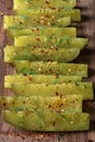 Dill Pickle Spears in a Row Royalty Free Stock Photo