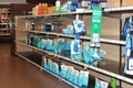 Dillons Dish Soap isle with empty shelves during Corona Virus Pandemic