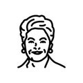Black line icon for Dilma, brazilian and president Royalty Free Stock Photo