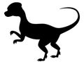 Dilophosaurus dinosaur silhouette isolated on white background Royalty Free Stock Photo