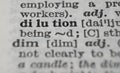 Dilution dictionary definition close-up Royalty Free Stock Photo
