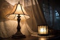 Dim light lamp shadow background Royalty Free Stock Photo