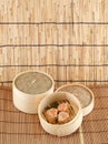 Dim Sum in Bamboo Steamed Bowl Royalty Free Stock Photo