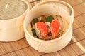 Dim Sum in Bamboo Steamed Bowl Royalty Free Stock Photo