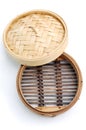 Dim sum bamboo steamer basket Royalty Free Stock Photo