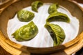 Dim Sum in bamboo steamer, Chinese dumpling cuisine, popular in Taiwan, Hong Kong, China