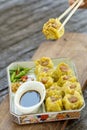 Dim Sum, Chinese Food, chinese steamed dumpling on white plate. Royalty Free Stock Photo