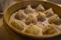 Chinese traditional food of dim sum or dumpling steamed in bamboo steamers Royalty Free Stock Photo