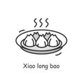 Dim sum icon. Tasty steaming hot Chinese dimsum dumplings plate simple vector illustration. Royalty Free Stock Photo