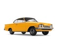 Dim yellow vintage car restored