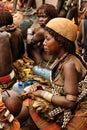 Ethnic Hamer woman in the traditional dress from Ethiopia