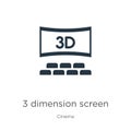3 dimension screen icon vector. Trendy flat 3 dimension screen icon from cinema collection isolated on white background. Vector Royalty Free Stock Photo