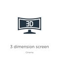 3 dimension screen icon vector. Trendy flat 3 dimension screen icon from cinema collection isolated on white background. Vector Royalty Free Stock Photo