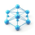 Abstract 3D Network of Connected Blue Spheres, Illustrating Global Communication and Interconnection Royalty Free Stock Photo