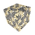 Dimensional cube made of ones and zeros