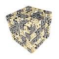 Dimensional cube made of ones and zeros Royalty Free Stock Photo