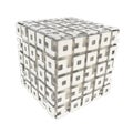 Dimensional cube made of ones and zeros isolated on white Royalty Free Stock Photo