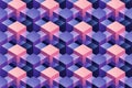 Dimensional Cube Pattern, Geometric Abstraction in Shades of Pink and Purple Royalty Free Stock Photo