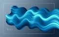 Dimensional gradient shape element for design, abstract colorful fluid vector background, flowing 3D wave, color dynamic motion Royalty Free Stock Photo