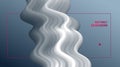 Dimensional gradient shape element for design, abstract colorful fluid vector background, flowing 3D wave, color dynamic motion Royalty Free Stock Photo