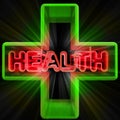 Dimensional green medical cross advertising banner