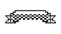 Dimensional Pixel Art Checkered Ribbon Banner, vector design Generative AI Royalty Free Stock Photo