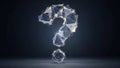 Dimensional question mark composed of interconnected polygonal shapes resemblin Royalty Free Stock Photo
