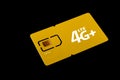Dimensions of sim cards. Standard, micro and nano SIM card collected in card. SIM card for phone on a black background