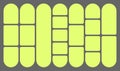 Dimensions 16x9 trendy bento grid layout style brick Ui UX templates. Web comic grids, rounded corners. Different panel