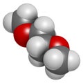 Dimethoxyethane glyme, DME, dimethylene glycol chemical solvent molecule. Royalty Free Stock Photo