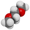 Dimethoxyethane glyme, DME, dimethylene glycol chemical solvent molecule.